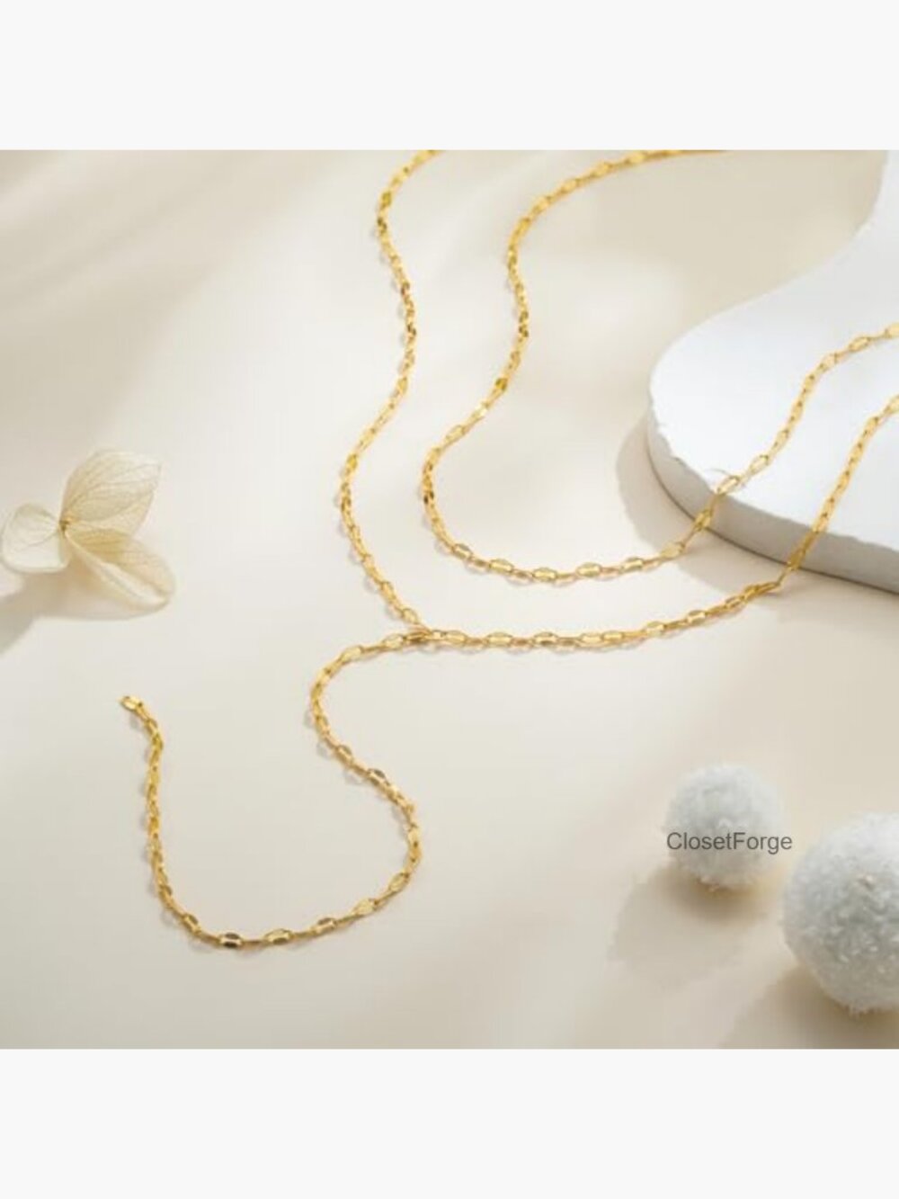 Dainty Long Y-Shaped Body Chain Necklace 14K Gold Plated Non Tarnish - Picture 4 of 7